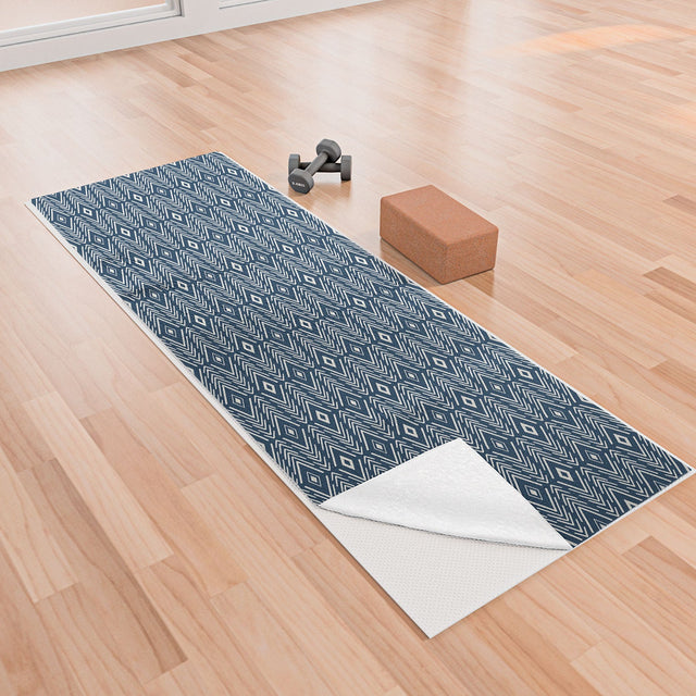 Bohemian Diamonds Navy Yoga Towel