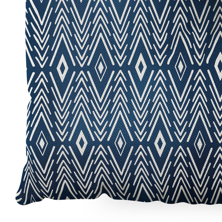 Bohemian Diamonds Navy Floor Pillow Square