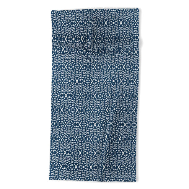 Bohemian Diamonds Navy Beach Towel