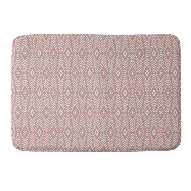AVENIE BOHEMIAN DIAMONDS PEACH MEMORY FOAM BATH MAT