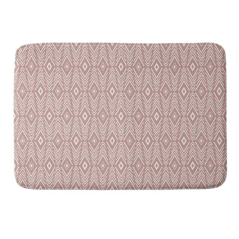 AVENIE BOHEMIAN DIAMONDS PEACH MEMORY FOAM BATH MAT