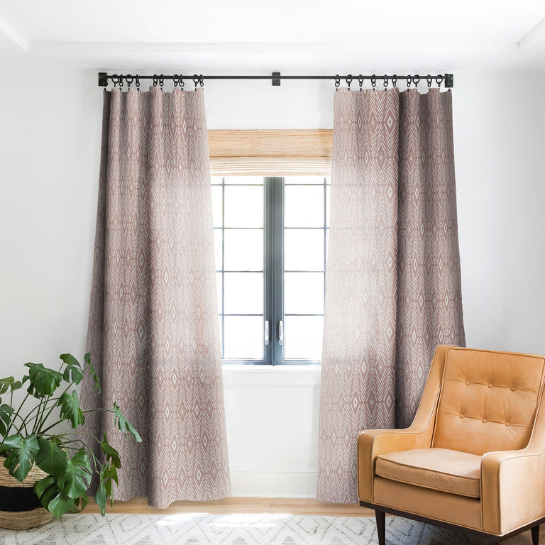 BOHEMIAN DIAMONDS PEACH BLACKOUT NON REPEAT WINDOW CURTAIN