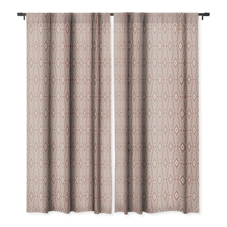 BOHEMIAN DIAMONDS PEACH BLACKOUT NON REPEAT WINDOW CURTAIN