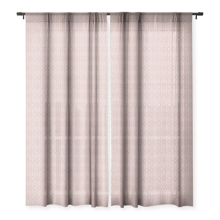 BOHEMIAN DIAMONDS PEACH SHEER WINDOW CURTAIN WINDOW CURTAIN