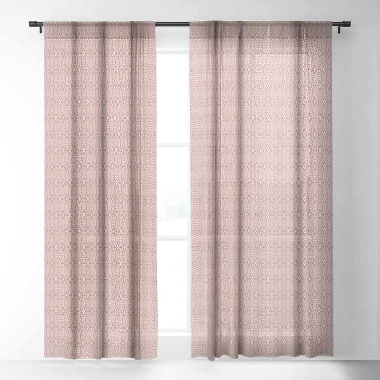 BOHEMIAN DIAMONDS PEACH SHEER WINDOW CURTAIN WINDOW CURTAIN