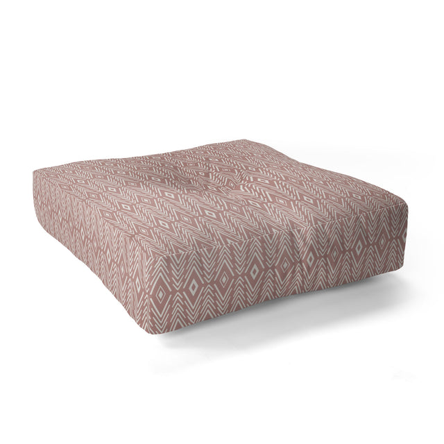 Bohemian Diamonds Peach Floor Pillow Square