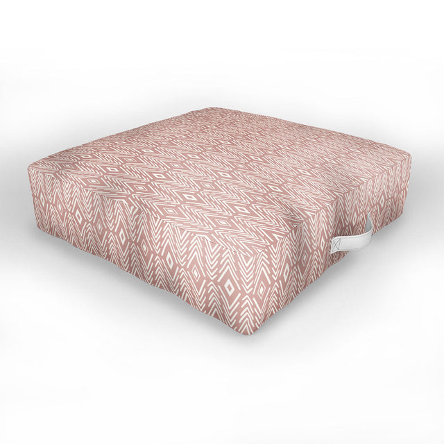 Bohemian Diamonds Peach Outdoor Floor Cushion