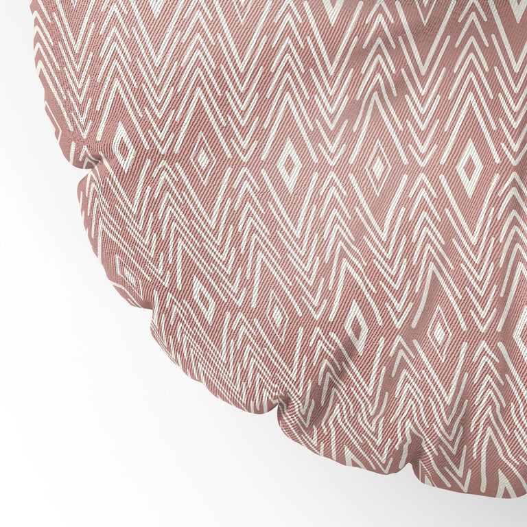 Bohemian Diamonds Peach Floor Pillow Round