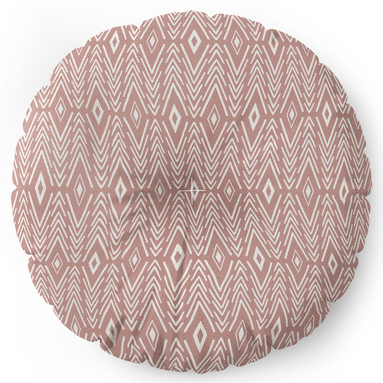 Bohemian Diamonds Peach Floor Pillow Round