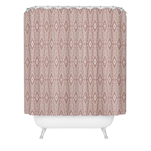 AVENIE BOHEMIAN DIAMONDS PEACH SHOWER CURTAIN