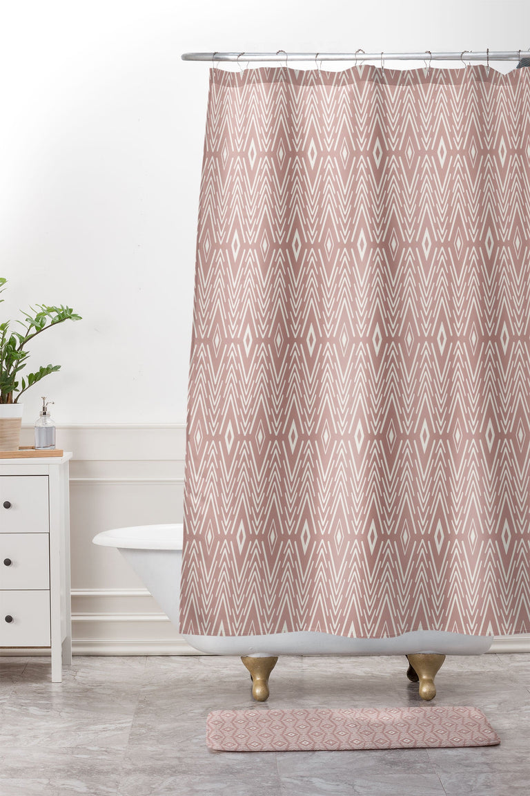 AVENIE BOHEMIAN DIAMONDS PEACH MEMORY FOAM BATH MAT