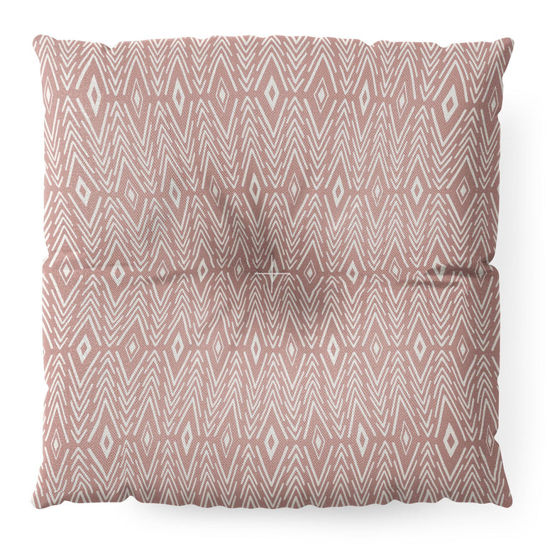 Bohemian Diamonds Peach Floor Pillow Square