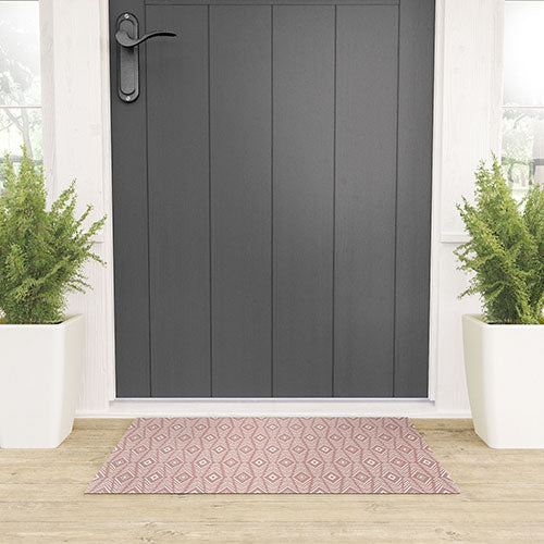 Bohemian Diamonds Peach Welcome Mat