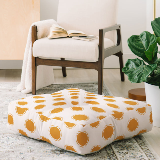 Summer Desert Sun Floor Pillow Square