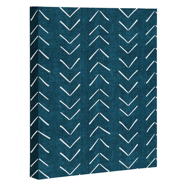 Mud Cloth Big Arrows in Teal Art Canvas