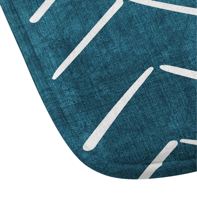 BECKY BAILEY MUD CLOTH BIG ARROWS IN TEAL MEMORY FOAM BATH MAT