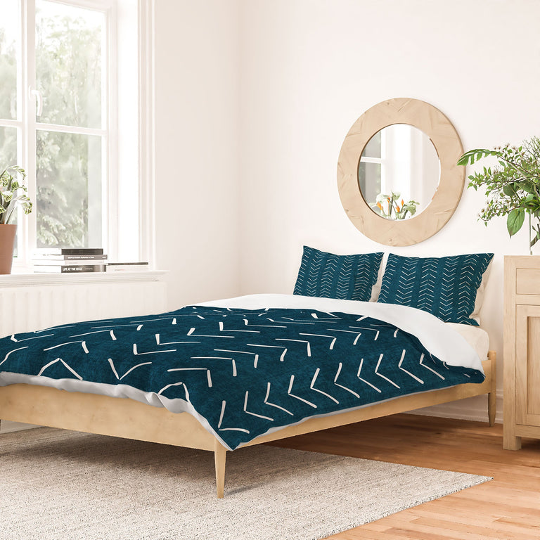 MUD CLOTH BIG ARROWS IN TEAL DUVET / COMFORTER