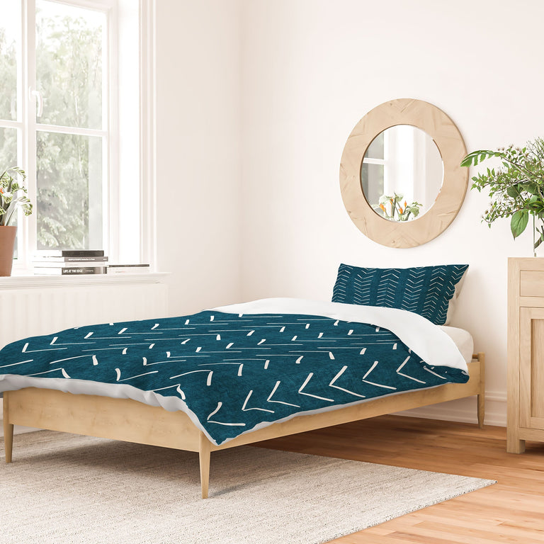 MUD CLOTH BIG ARROWS IN TEAL DUVET / COMFORTER