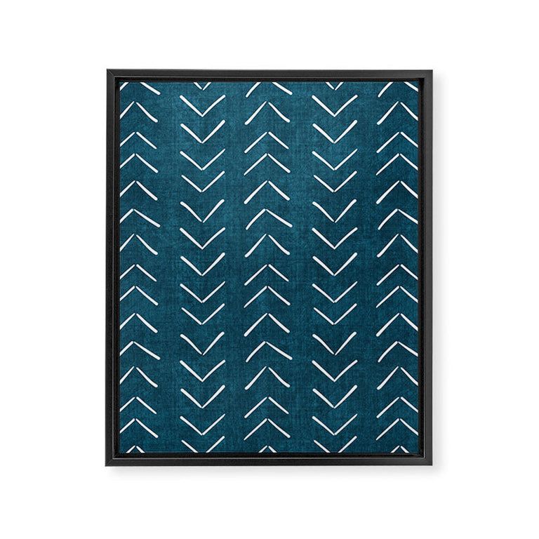Mud Cloth Big Arrows in Teal Art Canvas