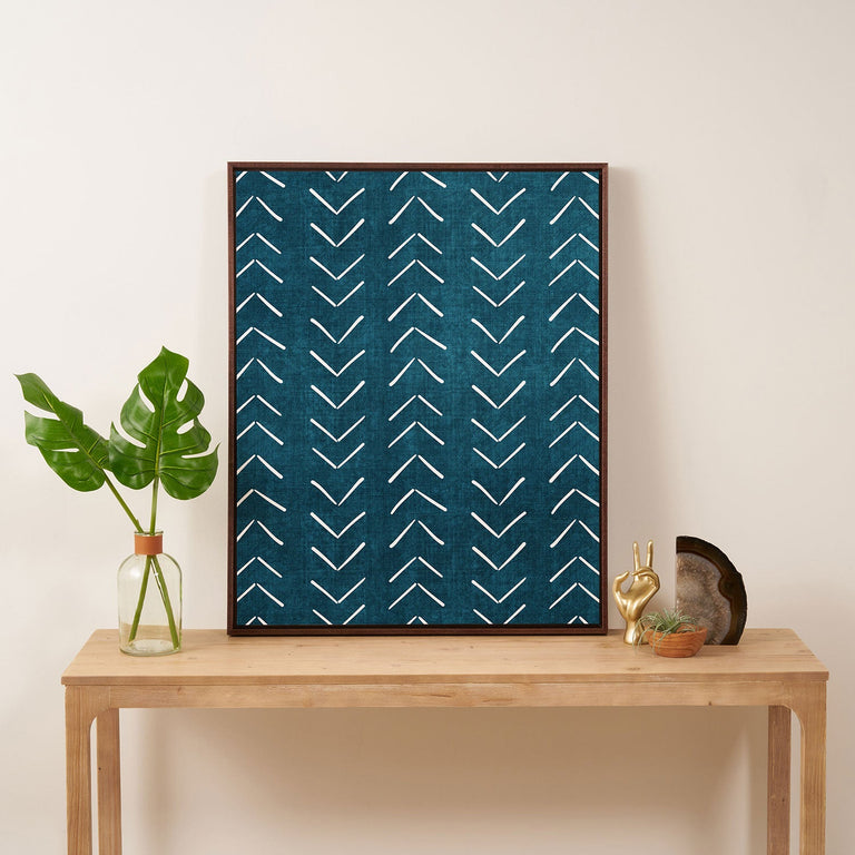 Mud Cloth Big Arrows in Teal Art Canvas