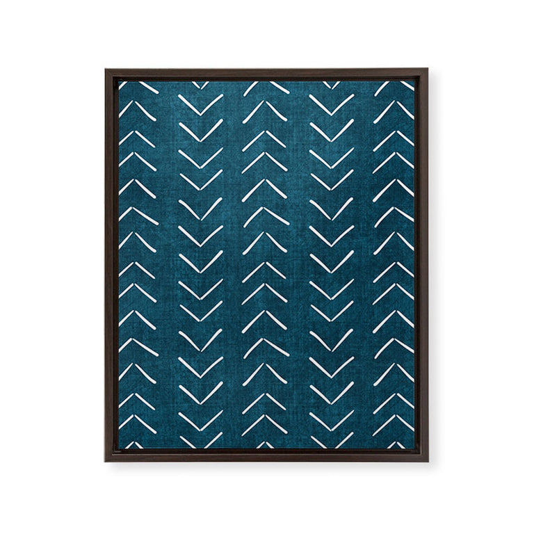 Mud Cloth Big Arrows in Teal Art Canvas