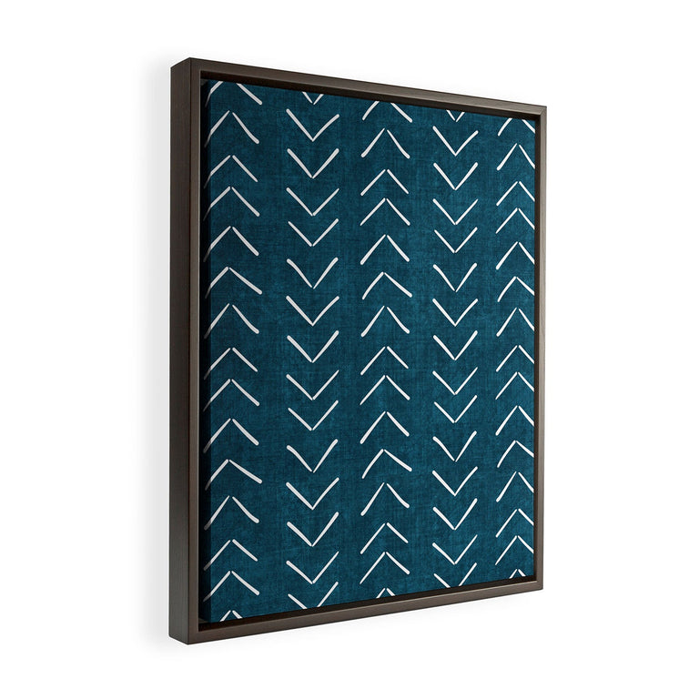 Mud Cloth Big Arrows in Teal Art Canvas