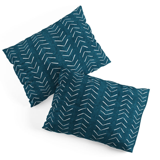 MUD CLOTH BIG ARROWS IN TEAL PILLOW SHAMS