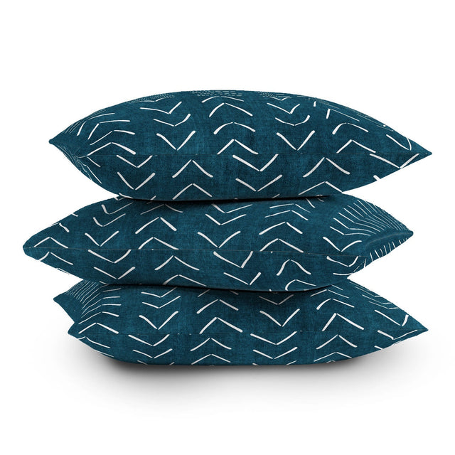 MUD CLOTH BIG ARROWS IN TEAL THROW PILLOW