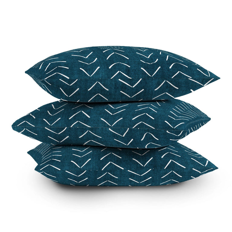 MUD CLOTH BIG ARROWS IN TEAL THROW PILLOW