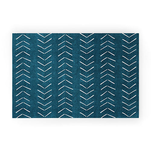 Mud Cloth Big Arrows in Teal Welcome Mat
