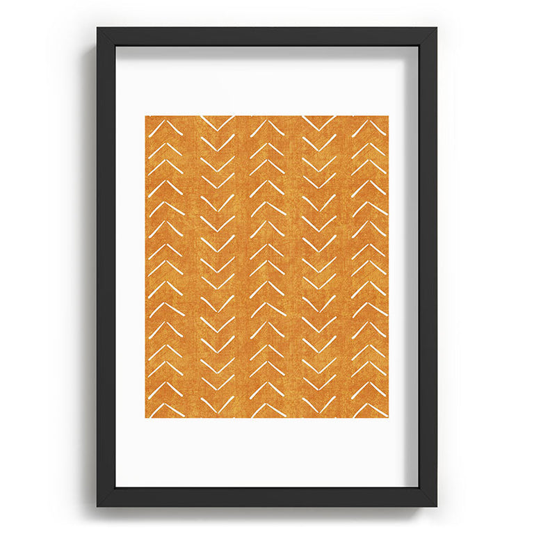 Mud Cloth Big Arrows in Yellow Recessed Framing Rectangle