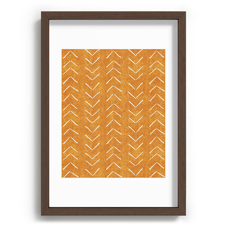 Mud Cloth Big Arrows in Yellow Recessed Framing Rectangle