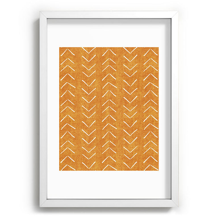 Mud Cloth Big Arrows in Yellow Recessed Framing Rectangle