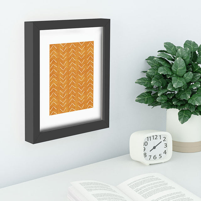Mud Cloth Big Arrows in Yellow Recessed Framing Rectangle