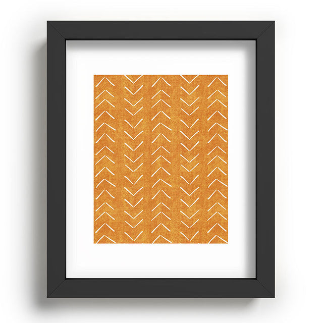 Mud Cloth Big Arrows in Yellow Recessed Framing Rectangle