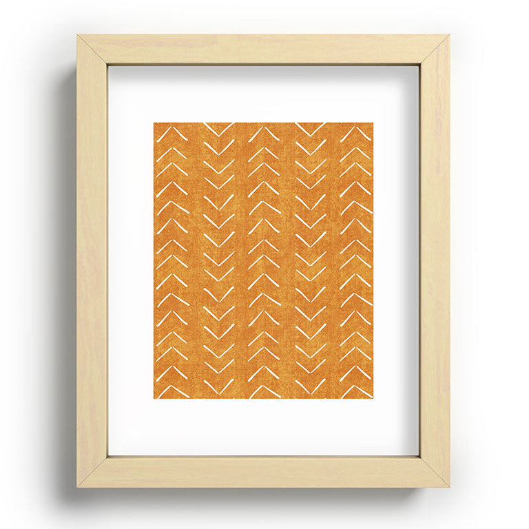 Mud Cloth Big Arrows in Yellow Recessed Framing Rectangle