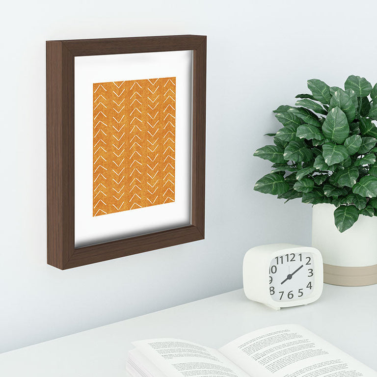 Mud Cloth Big Arrows in Yellow Recessed Framing Rectangle