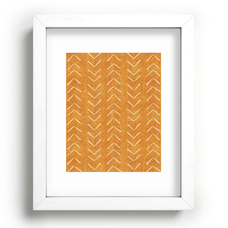 Mud Cloth Big Arrows in Yellow Recessed Framing Rectangle
