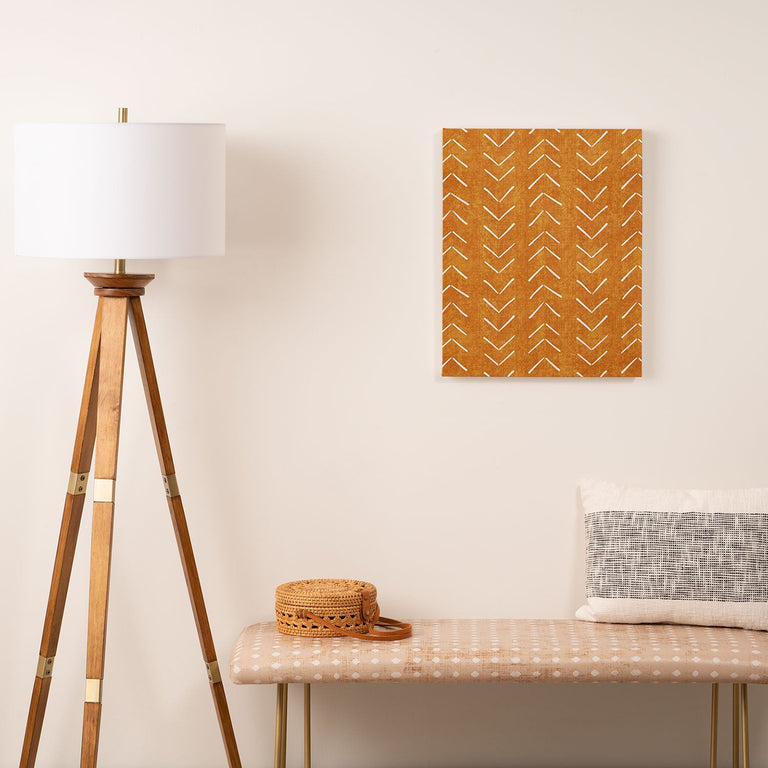 Mud Cloth Big Arrows in Yellow Art Canvas