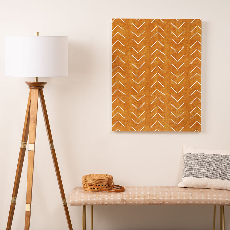 Mud Cloth Big Arrows in Yellow Art Canvas