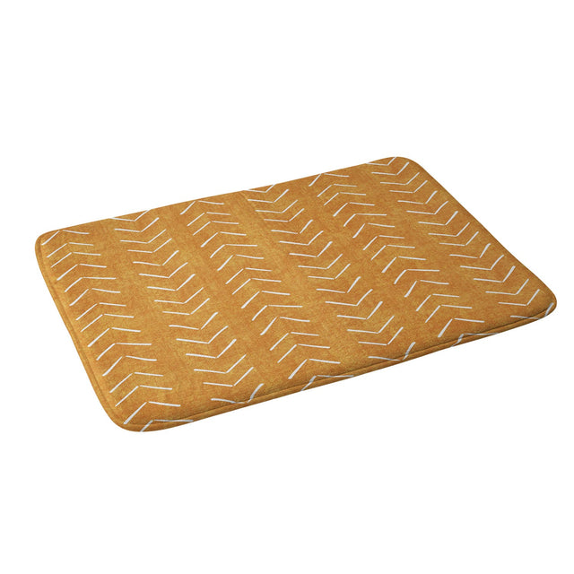 BECKY BAILEY MUD CLOTH BIG ARROWS IN YELLOW MEMORY FOAM BATH MAT