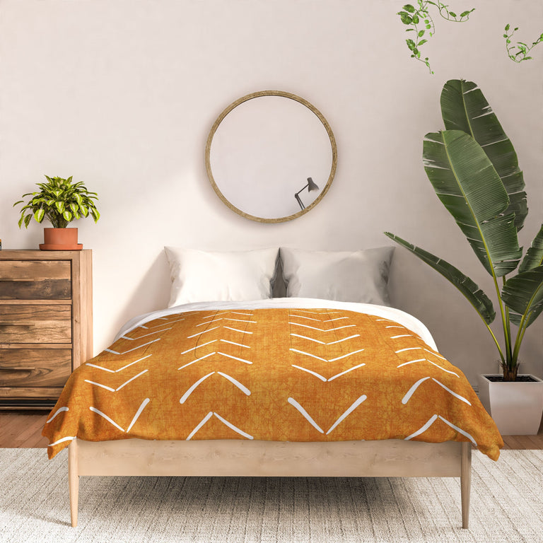 MUD CLOTH BIG ARROWS IN YELLOW DUVET / COMFORTER