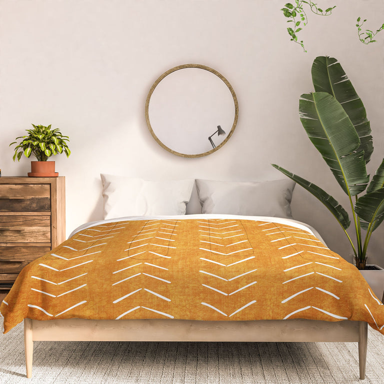 MUD CLOTH BIG ARROWS IN YELLOW DUVET / COMFORTER