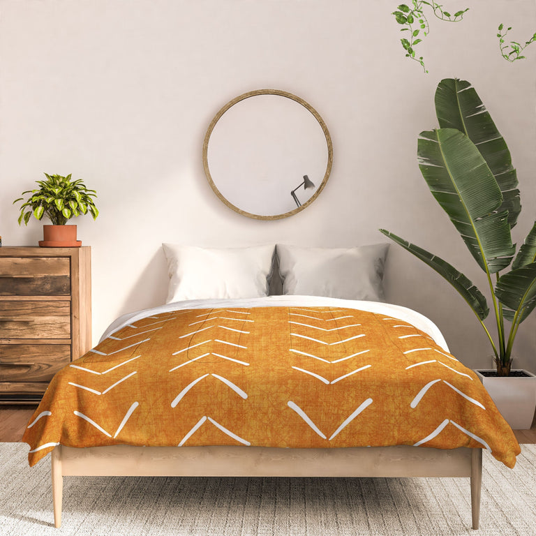 MUD CLOTH BIG ARROWS IN YELLOW DUVET / COMFORTER