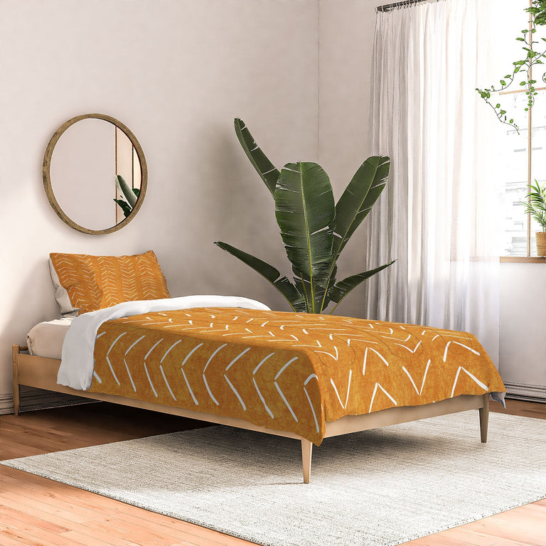 MUD CLOTH BIG ARROWS IN YELLOW DUVET / COMFORTER