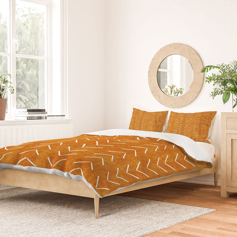 MUD CLOTH BIG ARROWS IN YELLOW DUVET / COMFORTER