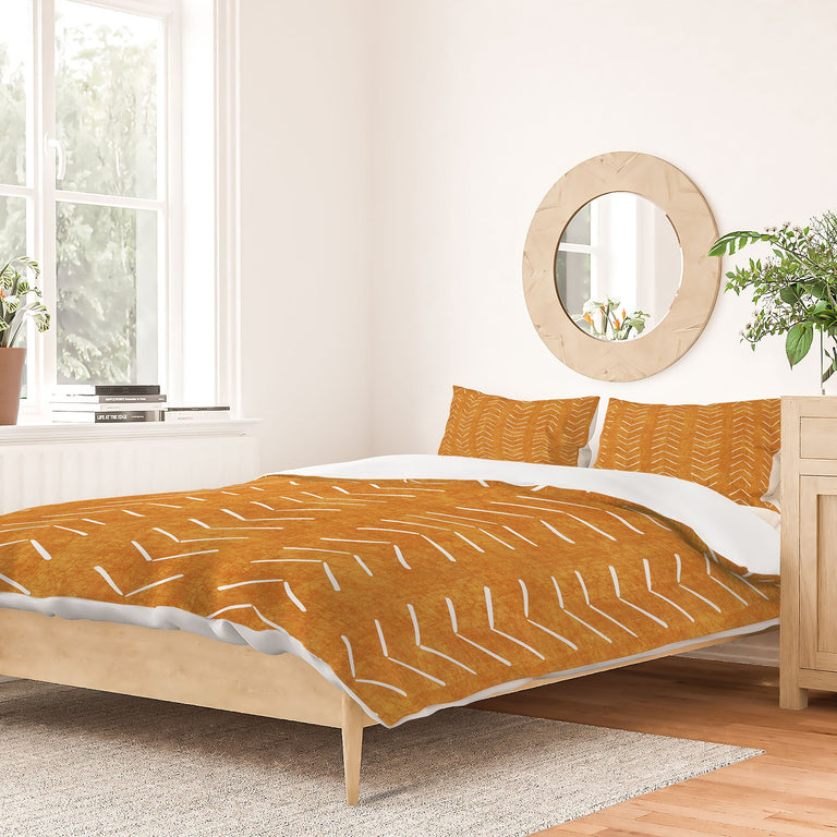 MUD CLOTH BIG ARROWS IN YELLOW DUVET / COMFORTER