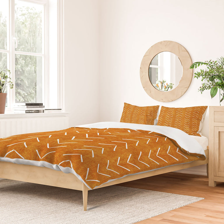 MUD CLOTH BIG ARROWS IN YELLOW DUVET / COMFORTER