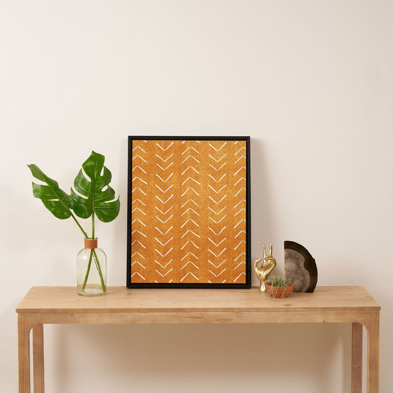 Mud Cloth Big Arrows in Yellow Art Canvas