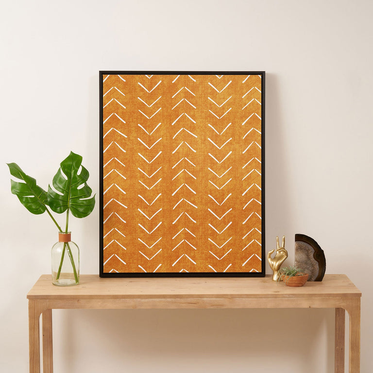 Mud Cloth Big Arrows in Yellow Art Canvas